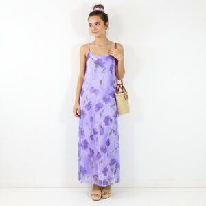 *Accomplice Vintage Purple Floral Maxi Summer Dress